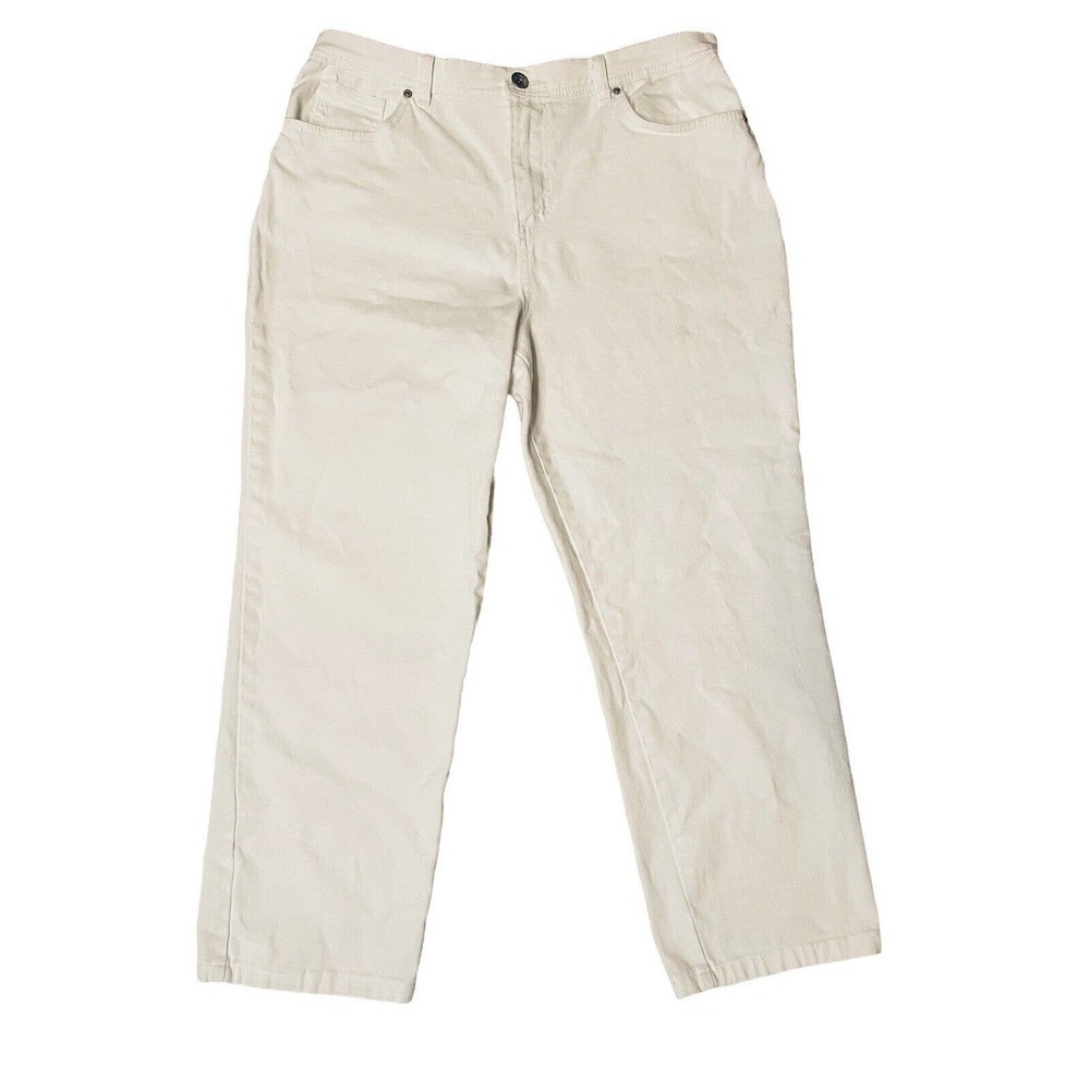 Style & Co Women's Plus Size High Rise Cropped Jeans White Size 16